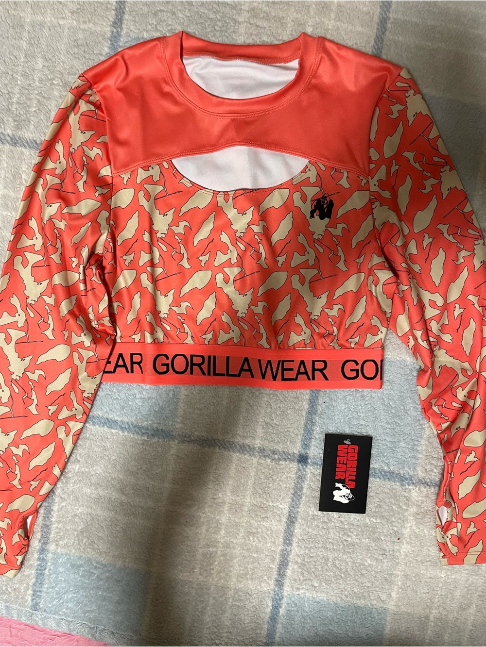 Women's Coral Cutout Performance Crop Top